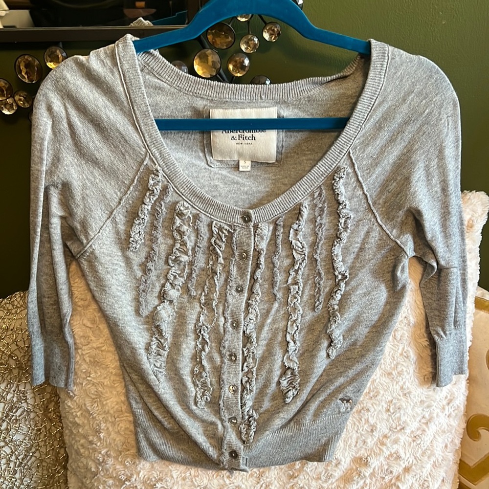 Abercrombie & Fitch Crop Half-Sleeve Cardigan